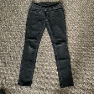 Levis 524 black denim jeans short cut